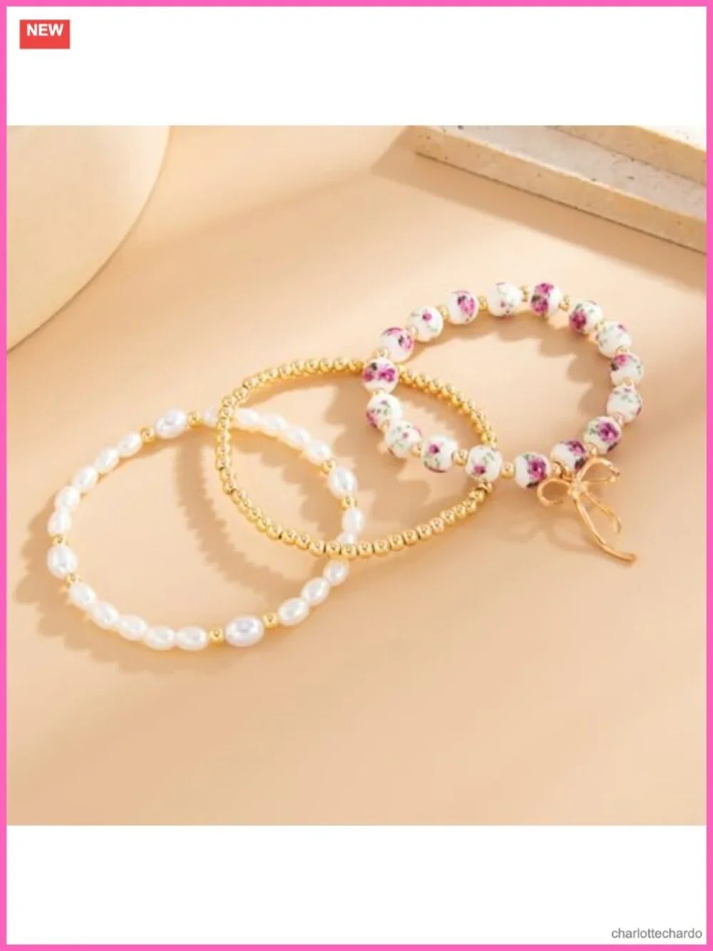 Cross Charm Beaded Stretch Bracelet Stack Faith Jewelry Gift for Women